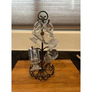 Princess House Meridian Mug Holder with 4 glasses